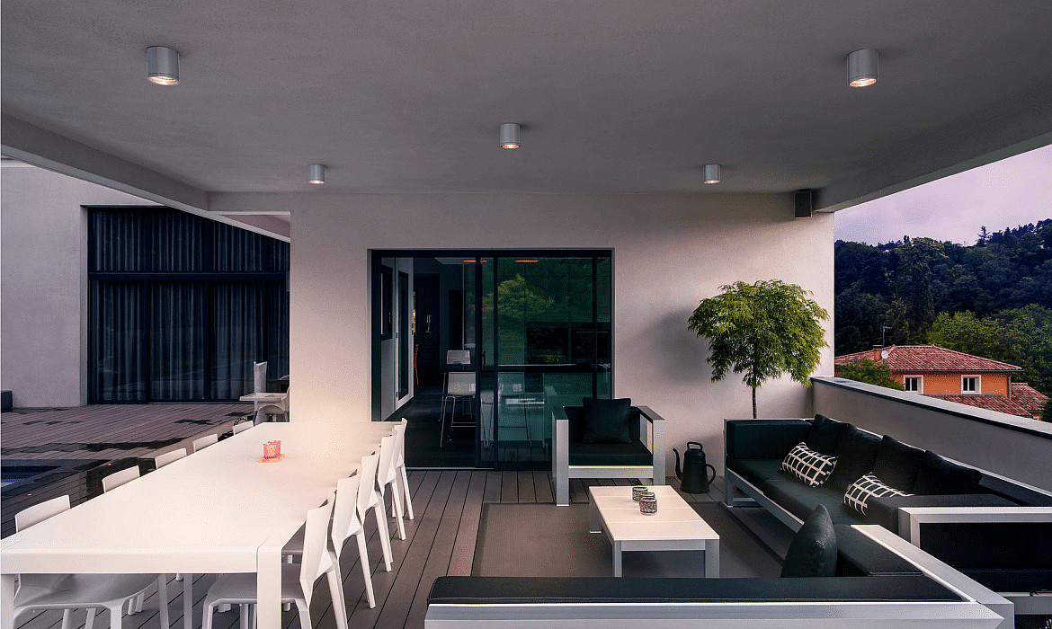 SLV Plafonnier extérieur ROX CEILING OUT QPAR11 GU10 IP44, aluminium brossé gradable SLV Plafonnier extérieur ROX CEILING OUT QPAR11 GU10 IP44, aluminium brossé gradable