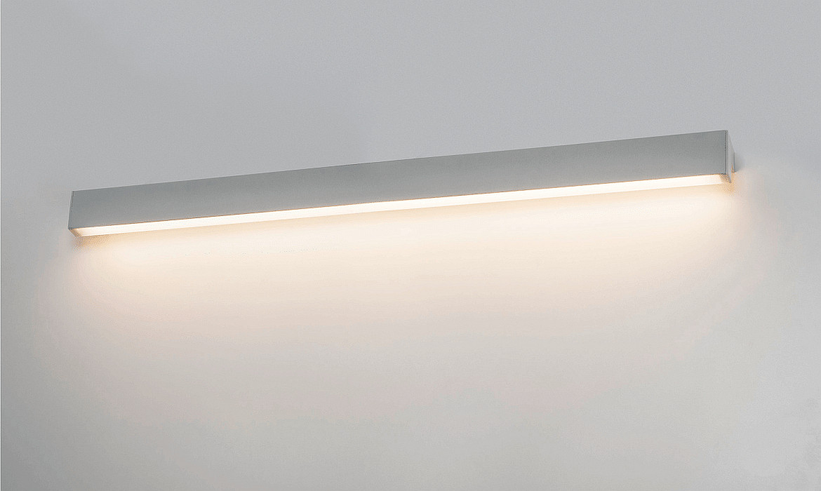SLV LED Wall luminaire / Mirror luminaire L-LINE 120, 19W 3000K 1650lm 120°, IP44, anodised silver SLV LED Wall luminaire / Mirror luminaire L-LINE 120, 19W 3000K 1650lm 120°, IP44, anodised silver
