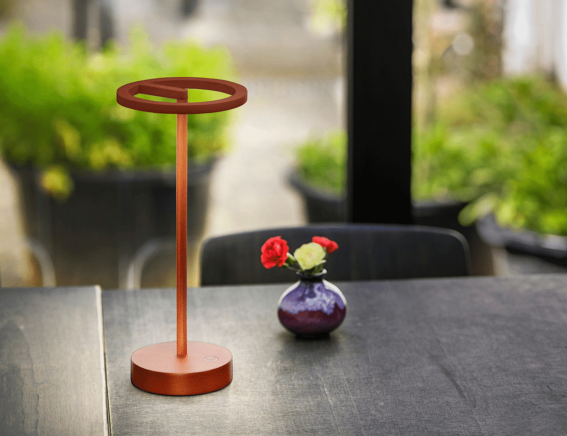 SLV Lampe de table à accu VINOLINA ONE avec variateur tactile, forme de l'anneau IP54, rouille gradable SLV Lampe de table à accu VINOLINA ONE avec variateur tactile, forme de l'anneau IP54, rouille gradable