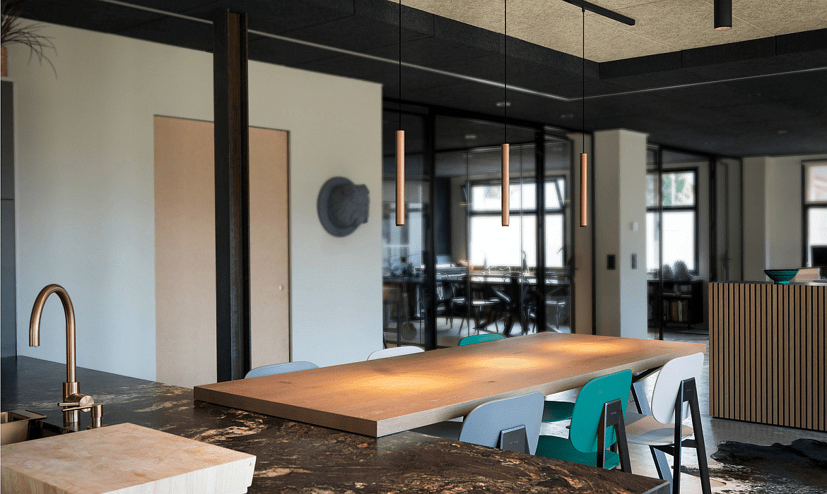 SLV pendant luminaire GRIP! S 48V DALI for VDU workstation, DALI controllable IP20, gold matt dimmable SLV pendant luminaire GRIP! S 48V DALI for VDU workstation, DALI controllable IP20, gold matt dimmable