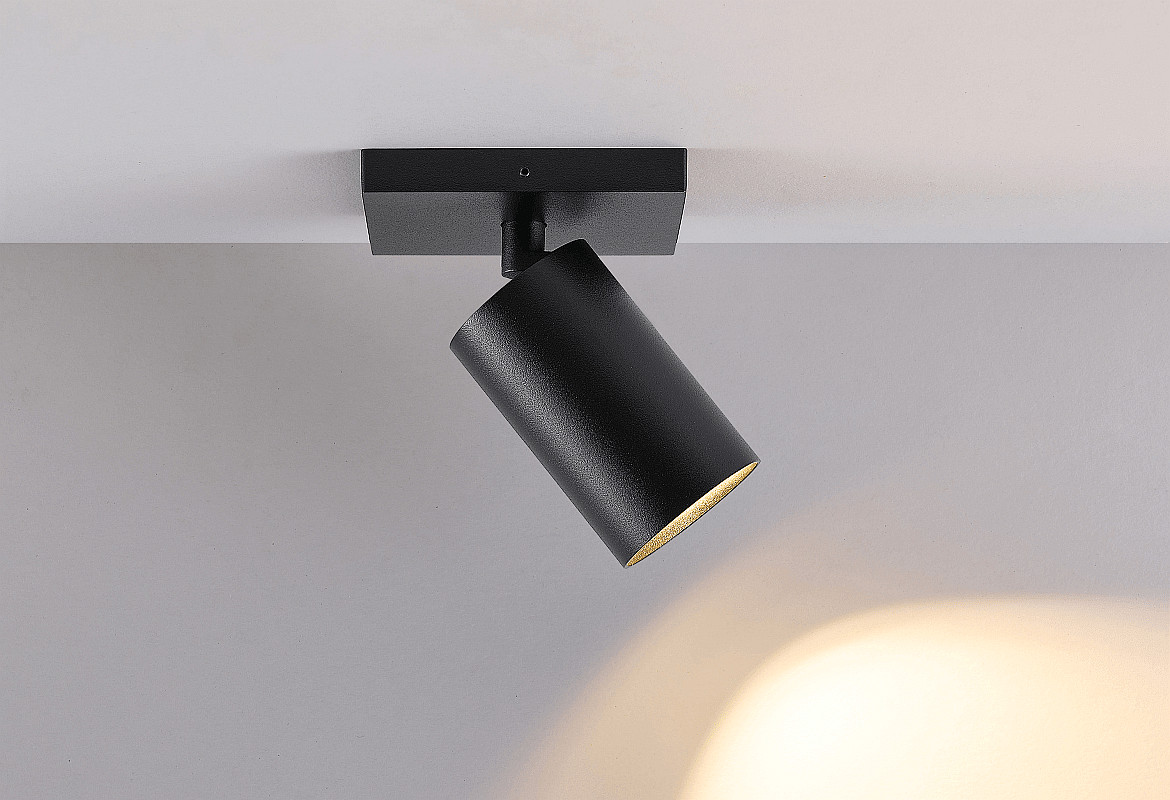 Deko-Light ceiling luminaire CAN TILT BASE / MIX‘N MATCH 1 flame, square GU10 IP20, deep black dimmable Deko-Light ceiling luminaire CAN TILT BASE / MIX‘N MATCH 1 flame, square GU10 IP20, deep black dimmable