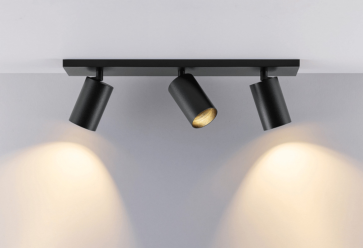 Deko-Light ceiling luminaire CAN TILT BASE / MIX‘N MATCH 3 flames, square, long GU10 IP20, deep black dimmable Deko-Light ceiling luminaire CAN TILT BASE / MIX‘N MATCH 3 flames, square, long GU10 IP20, deep black dimmable