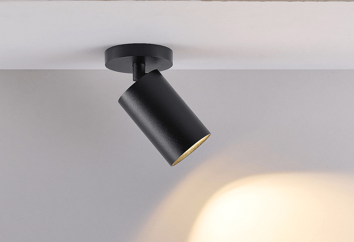 Deko-Light ceiling luminaire CAN TILT ROUND BASE Ø 8CM / MIX‘N MATCH 1 flame, round GU10 IP20, deep black dimmable Deko-Light ceiling luminaire CAN TILT ROUND BASE Ø 8CM / MIX‘N MATCH 1 flame, round GU10 IP20, deep black dimmable