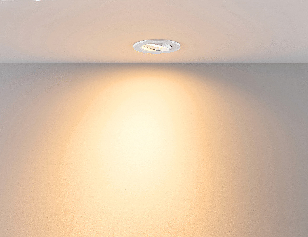 LED Einbaustrahler SURTUR TILT 68 DTW, IP44 IK06, Ø 8.5cm, 6W 1800-2700K 430lm 40°, CRi>90, Dim-To-Warm, schwenkbar LED Einbaustrahler SURTUR TILT 68 DTW, IP44 IK06, Ø 8.5cm, 6W 1800-2700K 430lm 40°, CRi>90, Dim-To-Warm, schwenkbar