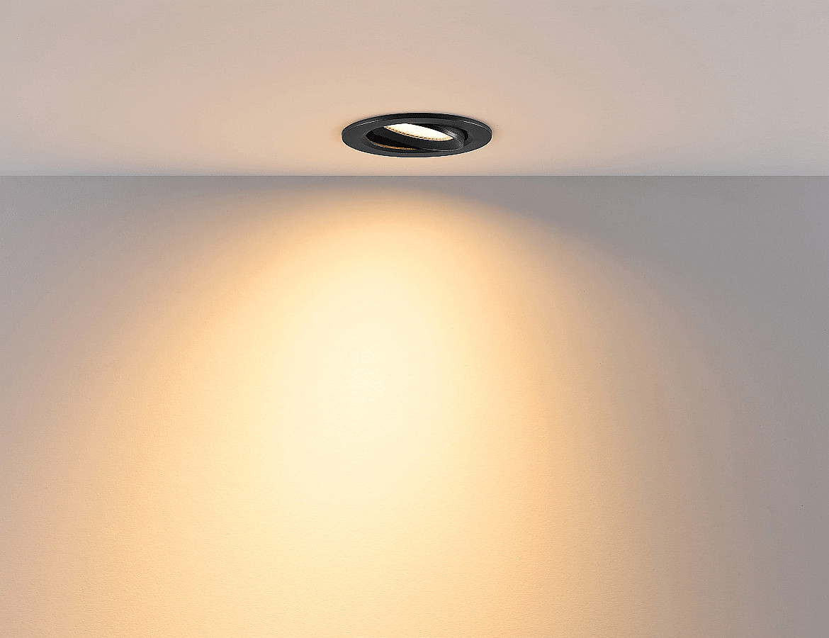 Deko-Light LED Einbaustrahler SURTUR TILT 83 DTW, IP44 IK06, Ø 10.5cm, 9W 1800-2700K 720lm 40°, CRi>90, Dim-To-Warm, schwenkbar, schwarz Deko-Light LED Einbaustrahler SURTUR TILT 83 DTW, IP44 IK06, Ø 10.5cm, 9W 1800-2700K 720lm 40°, CRi>90, Dim-To-Warm, schwenkbar, schwarz