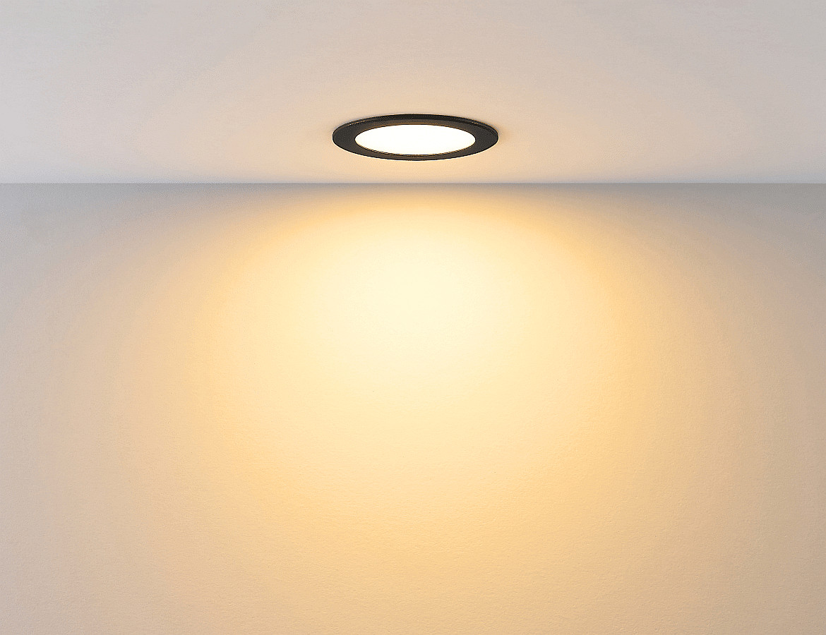 Deko-Light LED Downlight ACRUX PRO 68 CCT, IP54 IK05, Ø 9cm, 7W 2700/3000/4000K 840lm 100°, CRi>90, UGR<19, dimmbar, schwarz Deko-Light LED Downlight ACRUX PRO 68 CCT, IP54 IK05, Ø 9cm, 7W 2700/3000/4000K 840lm 100°, CRi>90, UGR<19, dimmbar, schwarz