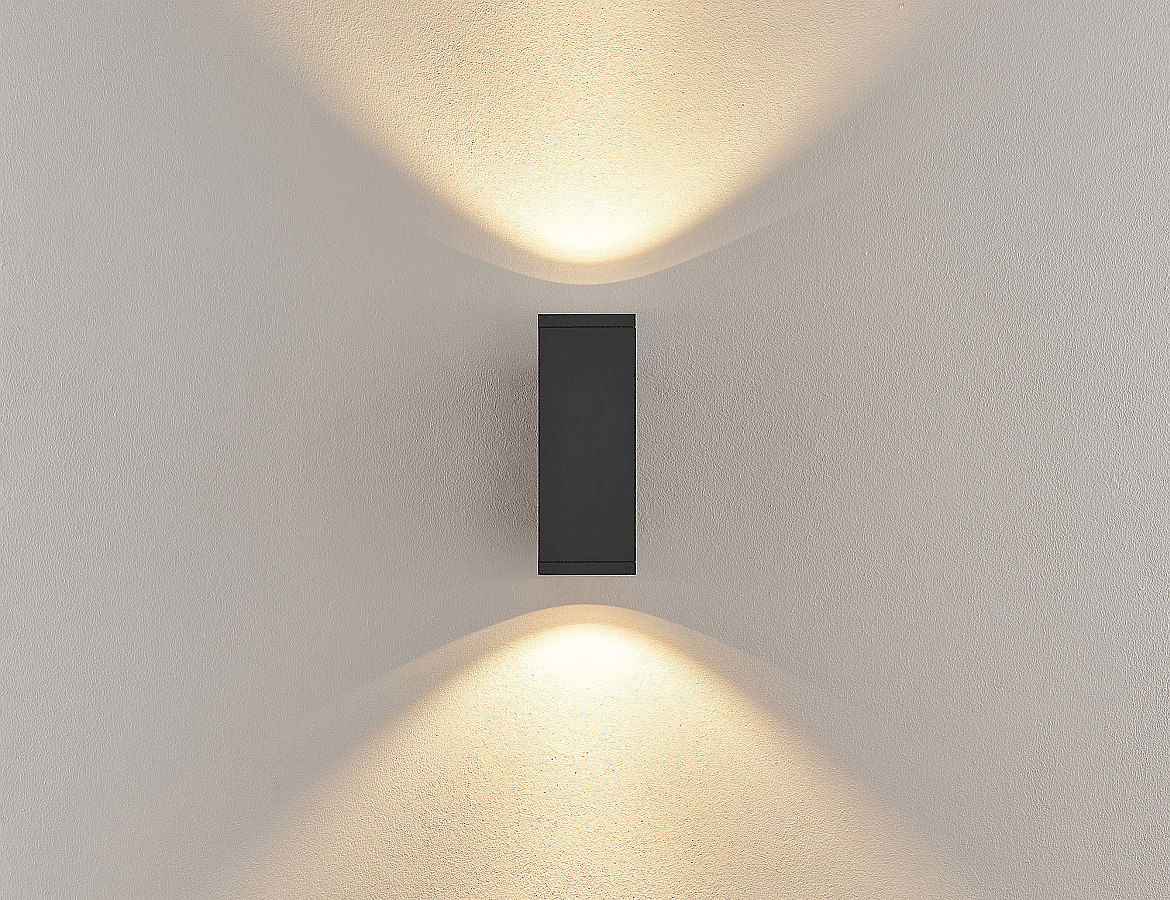 Deko-Light wall luminaire PRO SQUARE 70 UP&DOWN 2 flames, square, CCT Switch IP65, dark grey dimmable Deko-Light wall luminaire PRO SQUARE 70 UP&DOWN 2 flames, square, CCT Switch IP65, dark grey dimmable