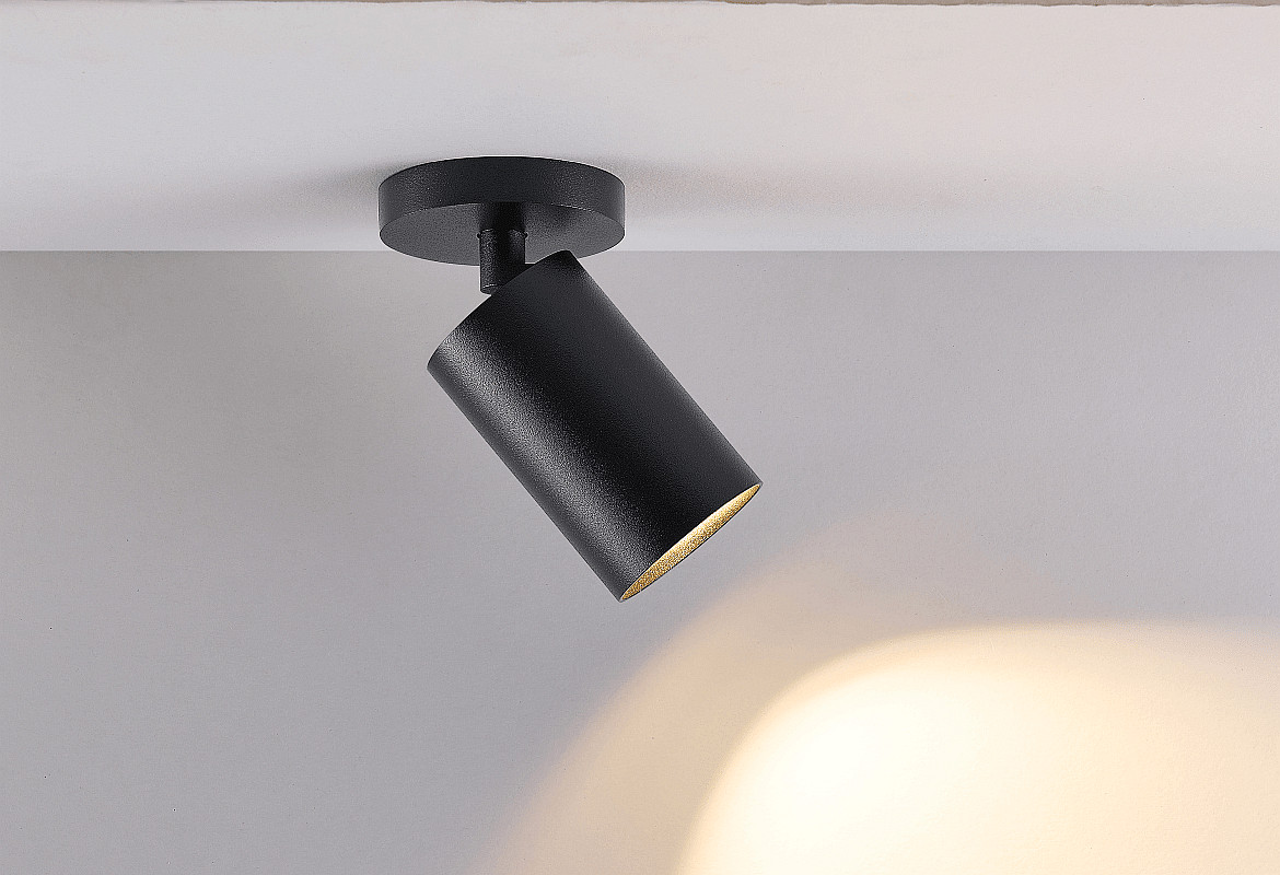 Deko-Light surface mounted housing CAN SPOT HEAD (CEILING / 3PHASE) cylindrical, rigid, mechanical, black Deko-Light surface mounted housing CAN SPOT HEAD (CEILING / 3PHASE) cylindrical, rigid, mechanical, black