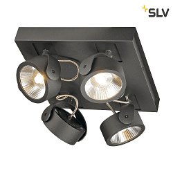 Plafoniera KALU LED 4 angolare, Nero 