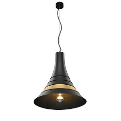Pendant luminaire BATO 45 PD,  45cm, E27, black / brushed brass