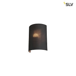 FENDA Wall luminaire textile shade, half,  23cm, black / copper