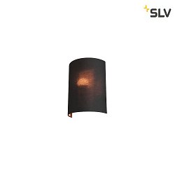 FENDA Wall luminaire textile shade, half,  23cm, black / copper