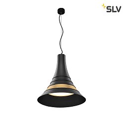 Premium LED Pendant luminaire BATO 45 PD,  45cm, 30W 2500K 1900lm 100, TRIAC dimmable, black / brushed brass