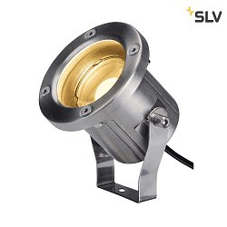 Outdoor LED floor luminaire NAUTILUS SPIKE, IP55 IK03, 9W 3000K 520lm 60, swiveling, inox 316