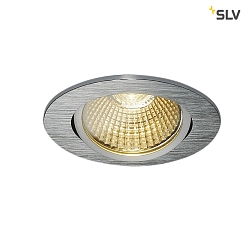 LED Ceiling recessed spot NEW TRIA 68 round for 6.8cm, 7.2W 1800-3000K 440lm 38, swiveling, TRIAC dimmable, brushed alu