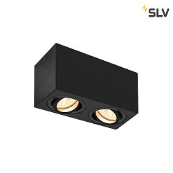 Luminaire de plafond TRILEDO double GU10, noir  gradable