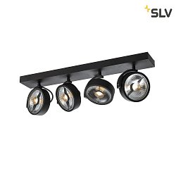 Lampada da parete e soffitto KALU CW QUAD piazza GU10 IP20, Nero dimmerabile