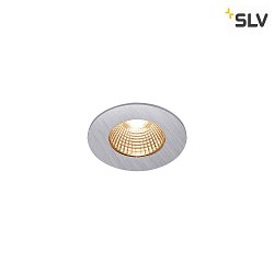 LED Outdoor Recessed Downlight PATTA-I round, IP65 IK02, 7.3W 1800-3000K 440lm, dim to warm, brushed alu