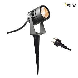 Premium LED Outdoor Earth spike luminaire LED SPIKE, IP55 IK06, 6W 3000K 400lm 40, swiveling, anthracite