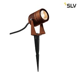 Premium LED Outdoor Earth spike luminaire LED SPIKE, IP55 IK06, 6W 3000K 400lm 40, swiveling, rust-colored