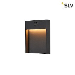 LED Auenwandleuchte FLATT SENSOR, IP54 IK03, eckig, mit Sensoren, 13W 3000/4000K (CCT Switch), anthrazit matt