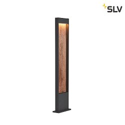 Lampada da cortile FLATT POLE 100CM IP65, antracite, marrone, legno 