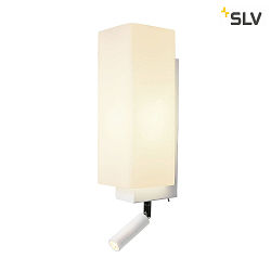 Lampada da parete QUADRASS SPOT con spot LED E27, latteo, Bianco