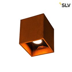 LED Outdoor luminaire RUSTY UP/DOWN WL Wall luminaire, square, CCT switch, 3000/4000K, 39lm, IP65, rust