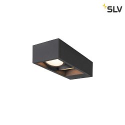 LED Auenwandleuchte ESKINA FRAME WL DOUBLE CCT, IP65 IK06, 27W 3000/4000K 95/95, verstellbar, anthrazit, lange Variante