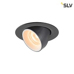 LED Ceiling recessed luminaire NUMINOS GIMBLE XS, 2700K, 20, black/white