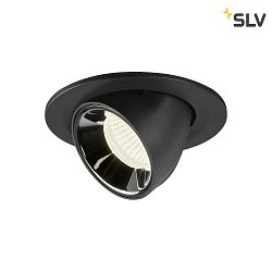 LED Ceiling recessed luminaire NUMINOS GIMBLE S, 4000K, 20, black/chrome