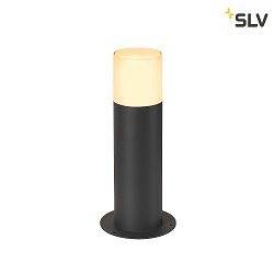 Outdoor Stehleuchte GRAFIT, IP44, rund, E27, anthrazit / Diffusor in Rauchglas-Optik, satiniert, 30cm
