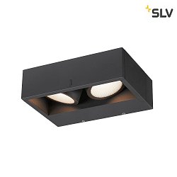 LED Auenwandleuchte ESKINA FRAME WL DOUBLE CCT, IP65 IK06, 27W 3000/4000K 95/95, verstellbar, anthrazit, breite Variante