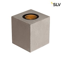 Outdoor Bodenleuchte CONCRETO FL, IP65 IK05, GU10, mit IP-Steckerkabel, Beton / Aluminium, Grau, Eckig