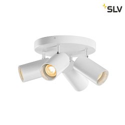 Wand- und Decken-Spot-Rondell ASTO TUBE QUADRUPLE, IP20, zylindrisch, 4-flammig, 4x GU10 max. 10W, wei