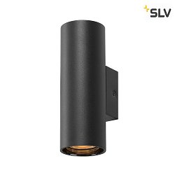 wall luminaire ASTO TUBE up / down, 2 flames, cylindrical, rigid GU10 IP20, black dimmable