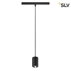 LED Niedervolt-Schienen Pendelleuchte NUMINOS XS, 48V, 8.7W 4000K 40, DALI 2 dimmbar, matt schwarz / innen glnzend chrom