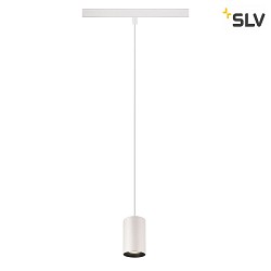 LED Niedervolt-Schienen Pendelleuchte NUMINOS XS, 48V, 8.7W 4000K 55, DALI 2 dimmbar, matt wei / innen matt schwarz