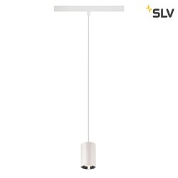 LED Niedervolt-Schienen Pendelleuchte NUMINOS XS, 48V, 8.7W 4000K 55, DALI 2 dimmbar, matt wei / innen glnzend chrom