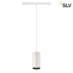 LED Niedervolt-Schienen-Pendelleuchte NUMINOS S DALI, 48V, 16W 4000K 55, DALI 2 dimmbar, matt wei / innen matt schwarz
