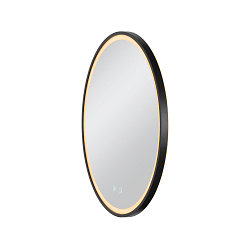 mirror with lighting TRUKKO 60 IP44, black, transparent dimmable