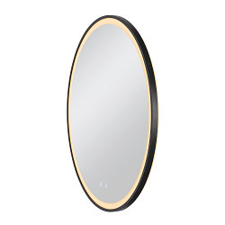 mirror with lighting TRUKKO 80 IP44, black, transparent dimmable