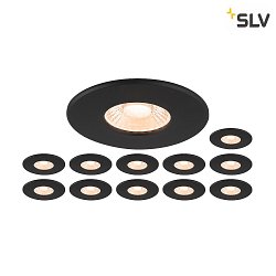 LED Deckeneinbauleuchte UNIVERSAL DOWNLIGHT PHASE Set, 12x 1007095 und 1007096 Abdeckung, 38, 8W, UGR<28, IP65, schwarz