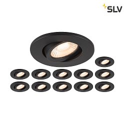 LED Deckeneinbauleuchte UNIVERSAL DOWNLIGHT MOVE PHASE Set, 12x 1007090 und 1007091 Abdeckung, 38, 8W, UGR<28, IP20, schwarz