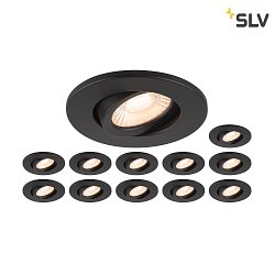 Apparecchio da incasso a soffitto UNIVERSAL DOWNLIGHT MOVE PHASE girevole, Set di 12 IP20, nero dimmerabile