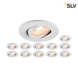 LED Deckeneinbauleuchte UNIVERSAL DOWNLIGHT MOVE PHASE Set, 12x 1007090 und 1007091 Abdeckung, 38, 8W, UGR<28, IP20, wei