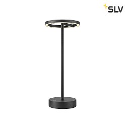 battery table lamp VINOLINA ONE IP54, black dimmable