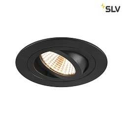 Apparecchio da incasso a soffitto NEW TRIA 75 rotondo IP20, nero dimmerabile