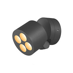 outdoor wall luminaire R-CUBE round, CCT Switch, cardanic swivelling IP65, anthracite dimmable