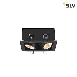 ceiling recessed luminaire KADUX DOUBLE square IP20, black dimmable